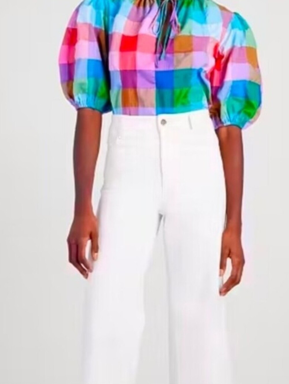 Kate Spade "Madras" Plaid Blouse